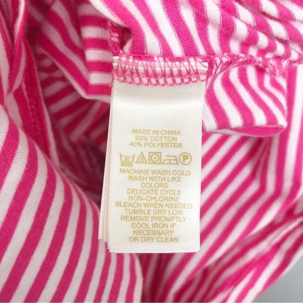 KATE SPADE NEW YORK | Pink & White Striped Romper Bow Shoulder Women’s Size XS